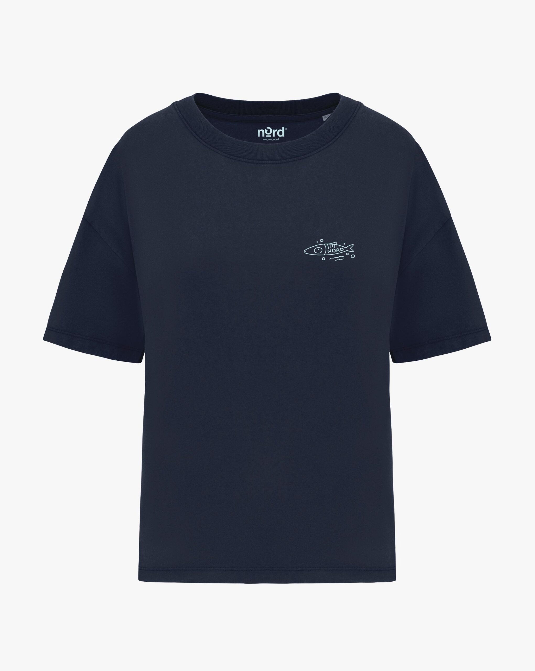 Samarreta oversize Nord "Banc de Sardinetes" Dona – Blau Marí Rentat - Imatge 2